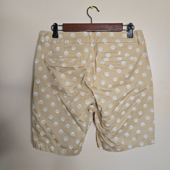 J. Crew Khaki Bermuda Shell Print Shorts - Picture 2 of 6
